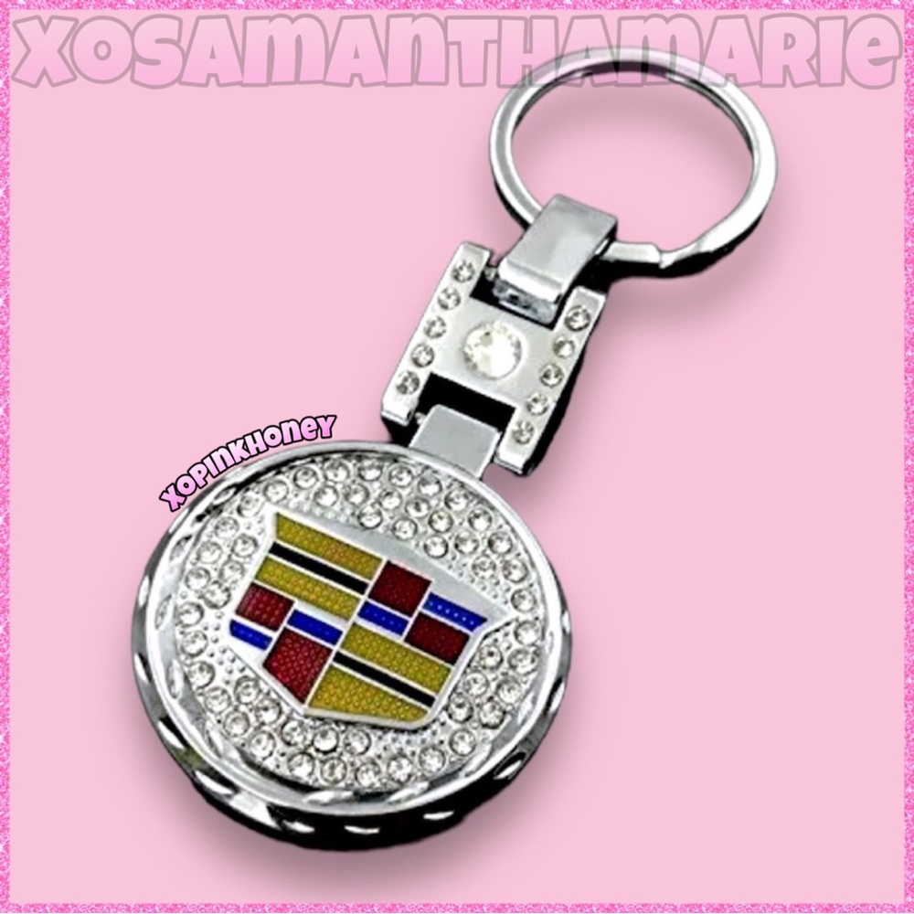 Cadillac Rhinestone Bling Charm Keychain Fob 💎 - Picture 13 of 14